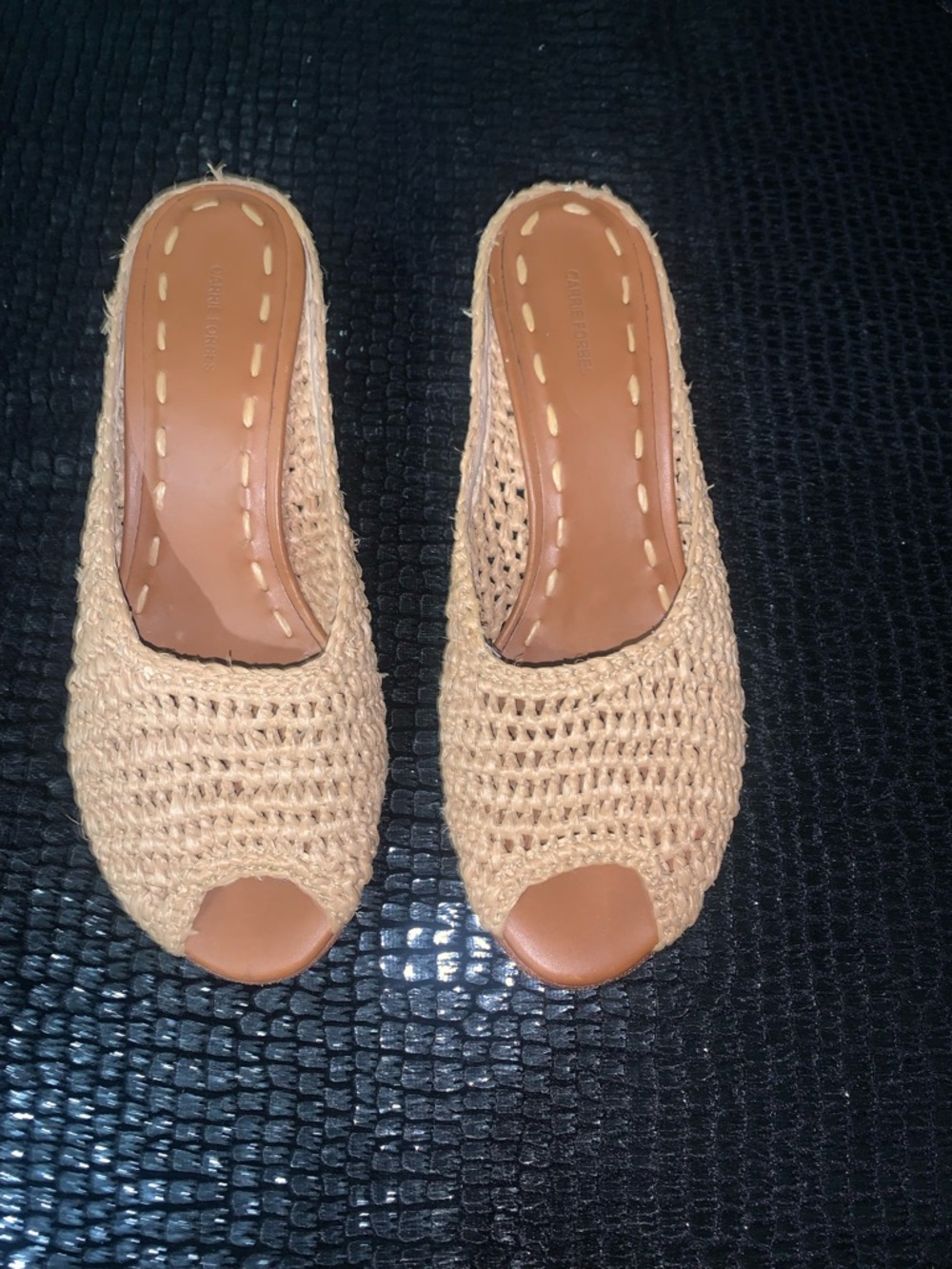 Carrie Forbes Woven Raffia Sandal